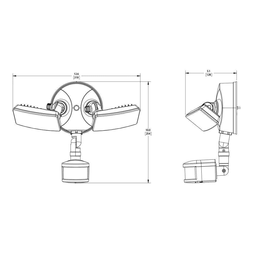 HALO Outdoor TGSize Twin Sizequare Head, 2500 Lumen, 4000K CCT Motion Flood Light in Bronze