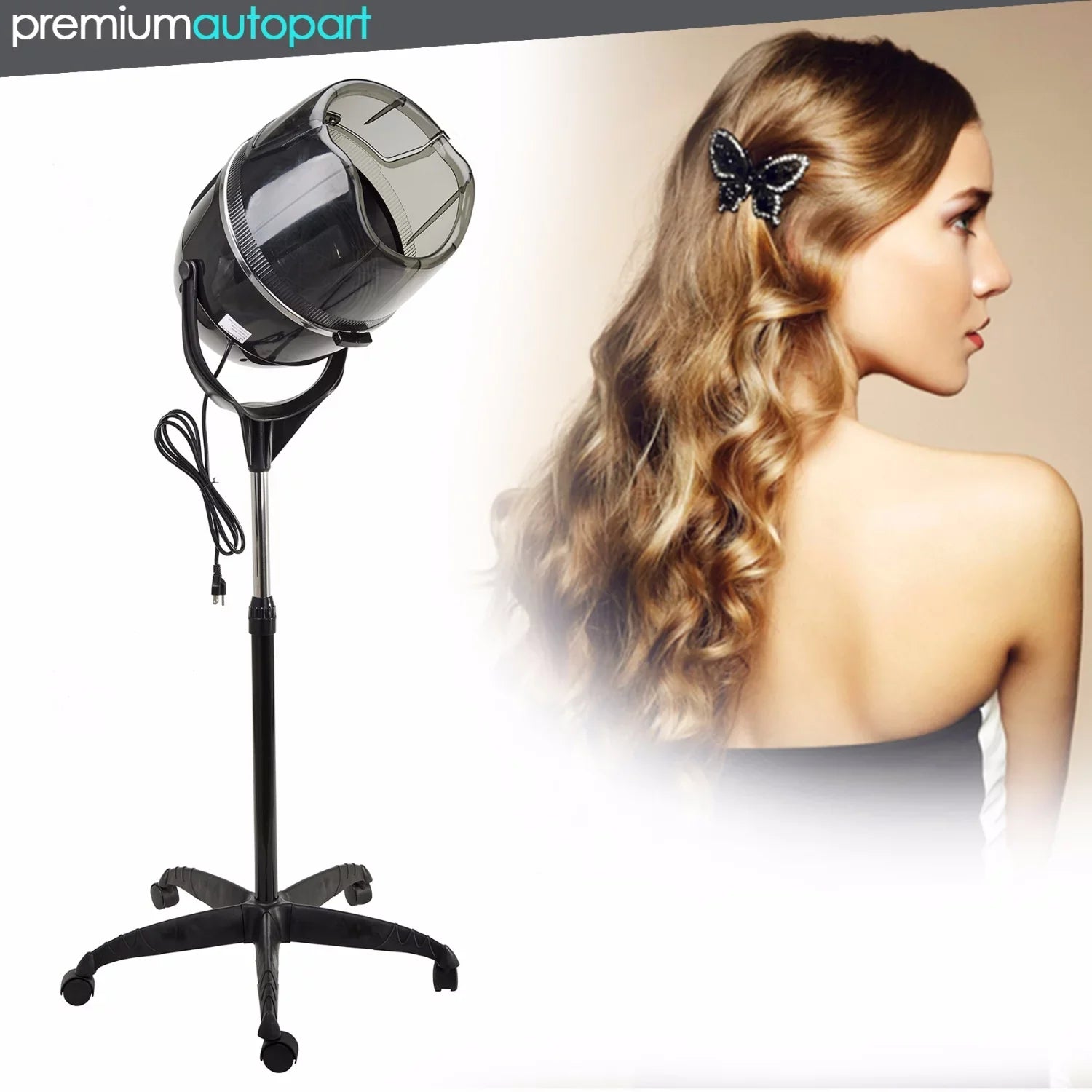 Bonnet Sizetand Up Hair Dryer Hood Timer Sizealon Sizetyling Black New