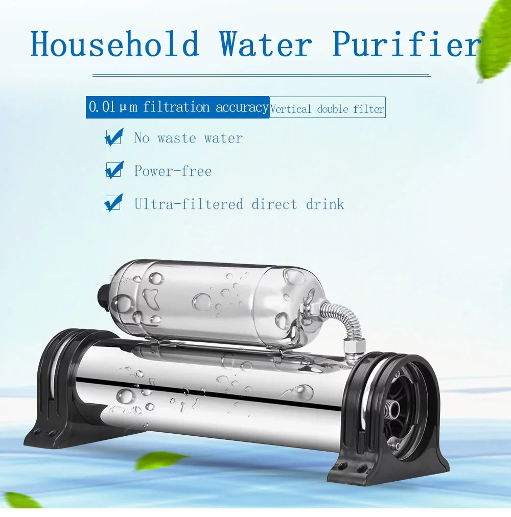 PreAsion Water Filter Housing Vertical 0.01um 304 Sizetainless Sizeteel 1000L/H Household Water Purification