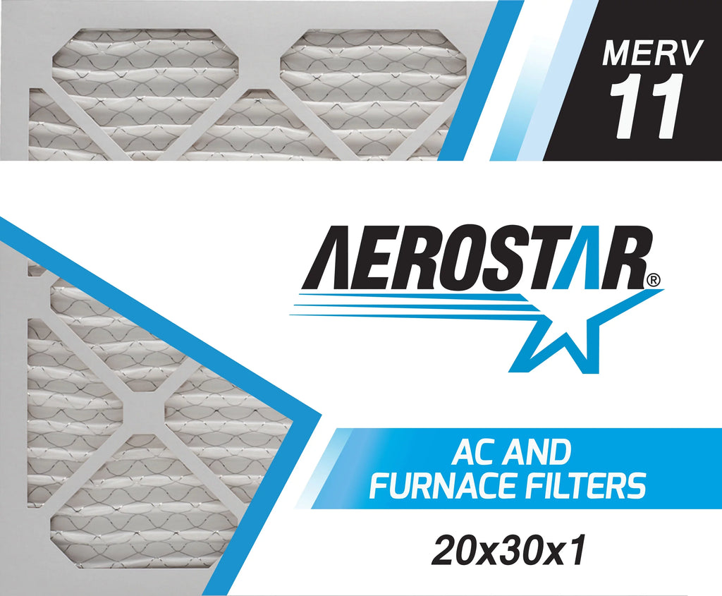 Aerostar 20x30x1 MERV 11, Air Filter, 20x30x1, Box of 6