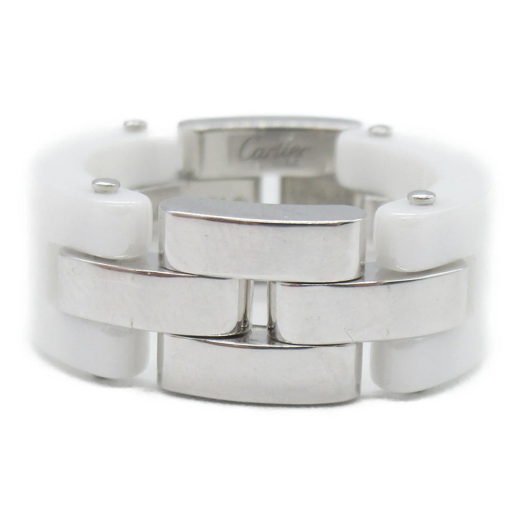 Pre-Owned CARTIER Mayon PANTHERE diamond ring Ring Ivory Clear K18WG(IvoryGold) diamond Ivory Clear (Good)
