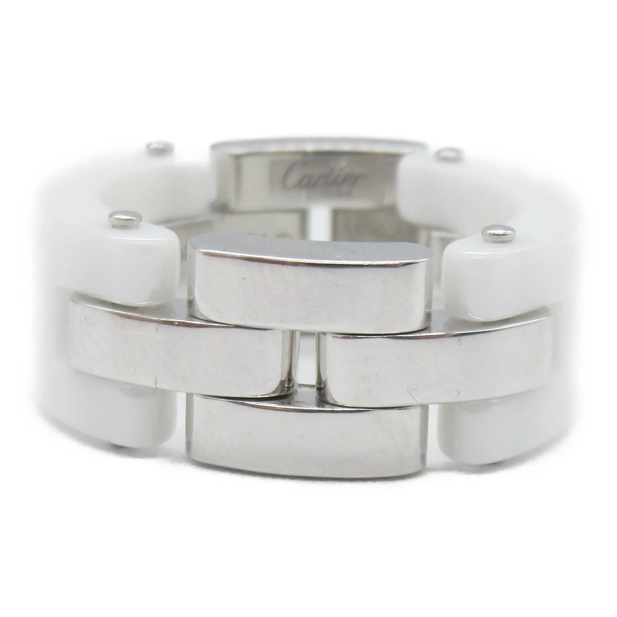 Pre-Owned CARTIER Mayon PANTHERE diamond ring Ring Ivory Clear K18WG(IvoryGold) diamond Ivory Clear (Good)