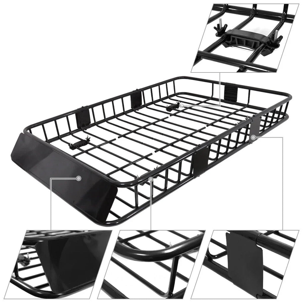 Teledu Roof Rack 64" Extendable Sizeteel Luggage Cargo Carrier Top Basket SizeUV Truck