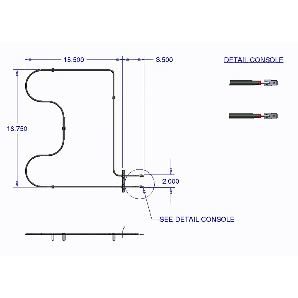 Range Kleen 7534 Replacement Bake Element 1939.2585W 208.24V