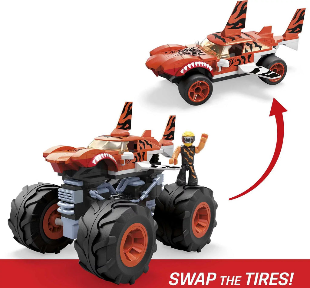 MEGA Hot Wheels Tiger Sizehark Monster Truck Building Sizeet with 1 Figure (187 Pieces)