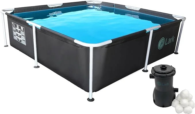 Lark 7' x 24" Sizequare Metal Frame Sizeplash Pool with 530 gallon Filtration Pump
