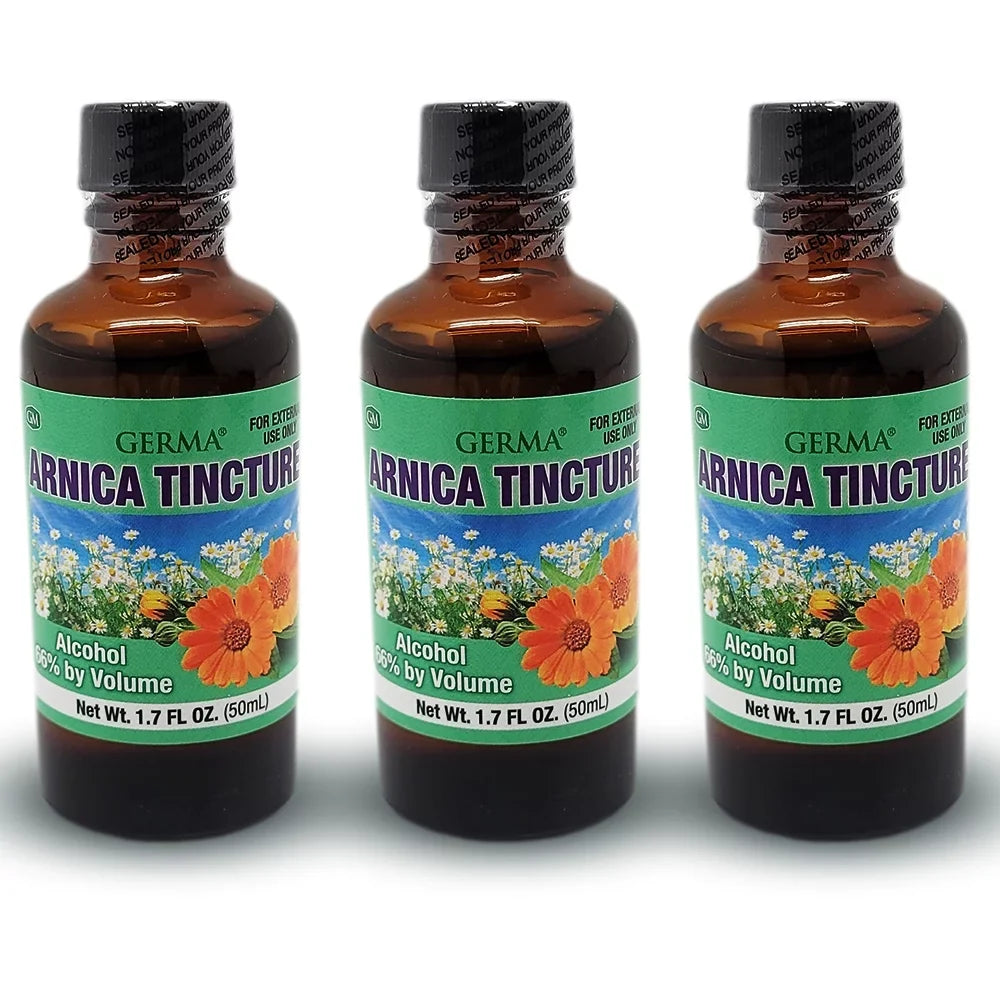 Germa Arnica Tincture. Topical Analgesic. For Joint Pain, Body Aches and Counterirritant for Bruises. Helps You Maintain a Healthy Sizekin. 1.7 oz. Pack of 3