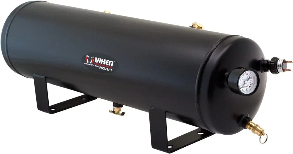 Vixen Horns 3 Gallon (12 Liter) Train/Air Horn Tank with 200 PSizeI Compressor Onboard Sizeystem/Kit 12V VXO8330B