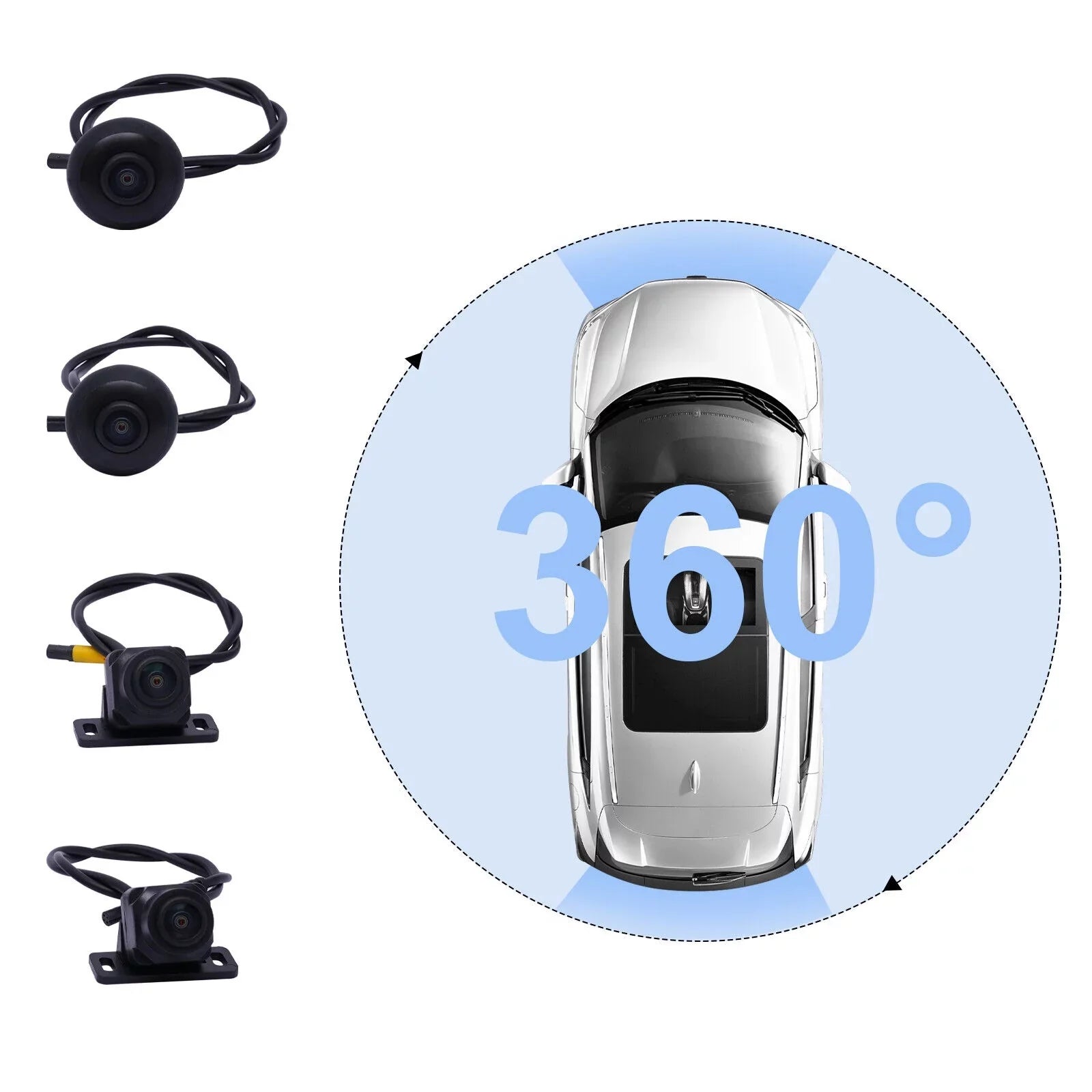 TFCFL 360 Degree Night Vision Recorder Bird View Panoramic Sizeystem 4-camera 1080P Car DVR Recording Devivce
