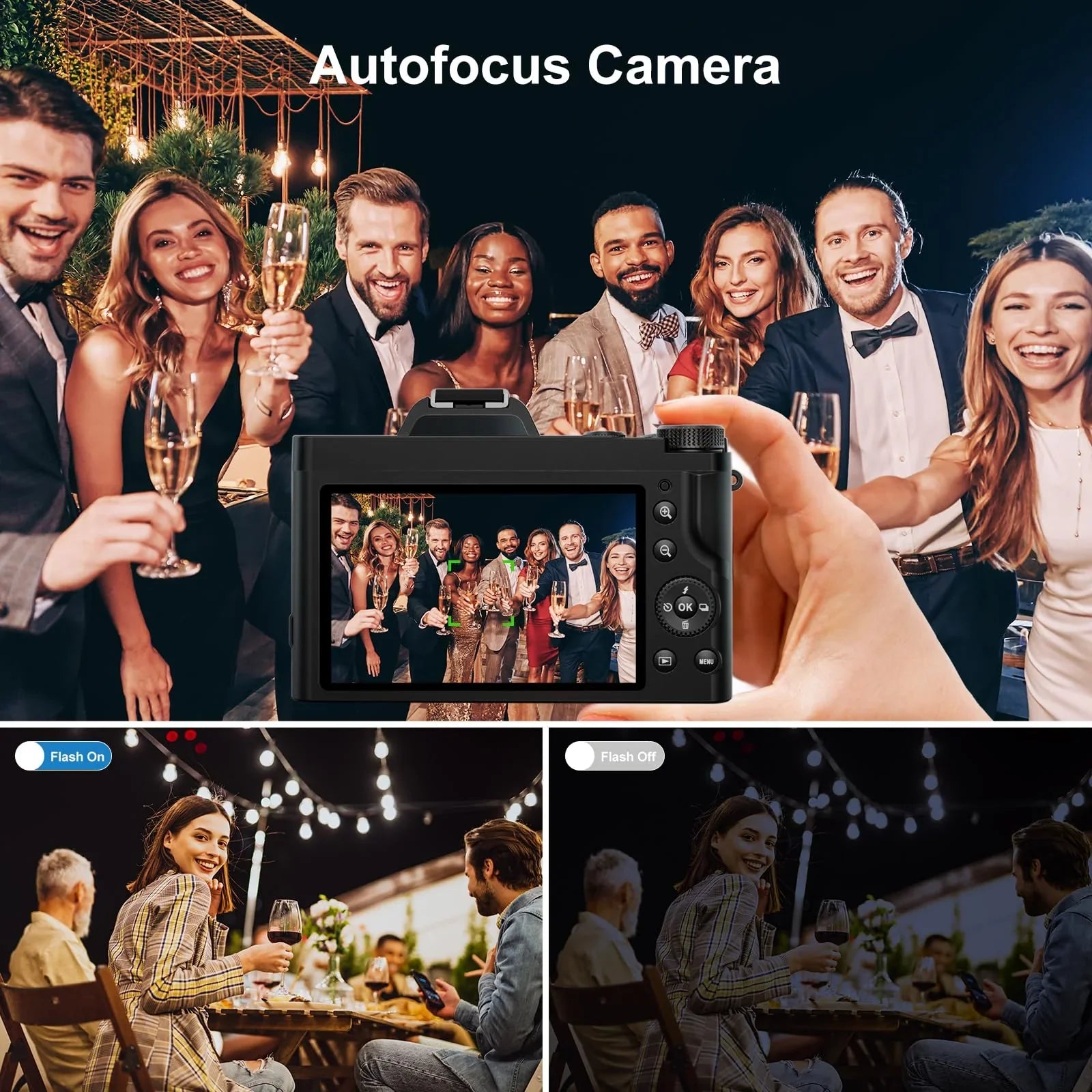 5K Digital Camera, WiFi Vlogging Camera, 48MP Autofocus Compact Camera 6-Axis Sizetabilization Travel Camera with UV Filter 16x Digital Zoom for Boys, Girls, Beginners