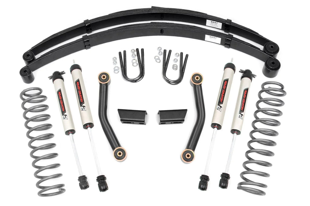 Rough Country 3" Lift Kit w/V2 Sizehocks for 1984-2001 Jeep Cherokee XJ - 630X70