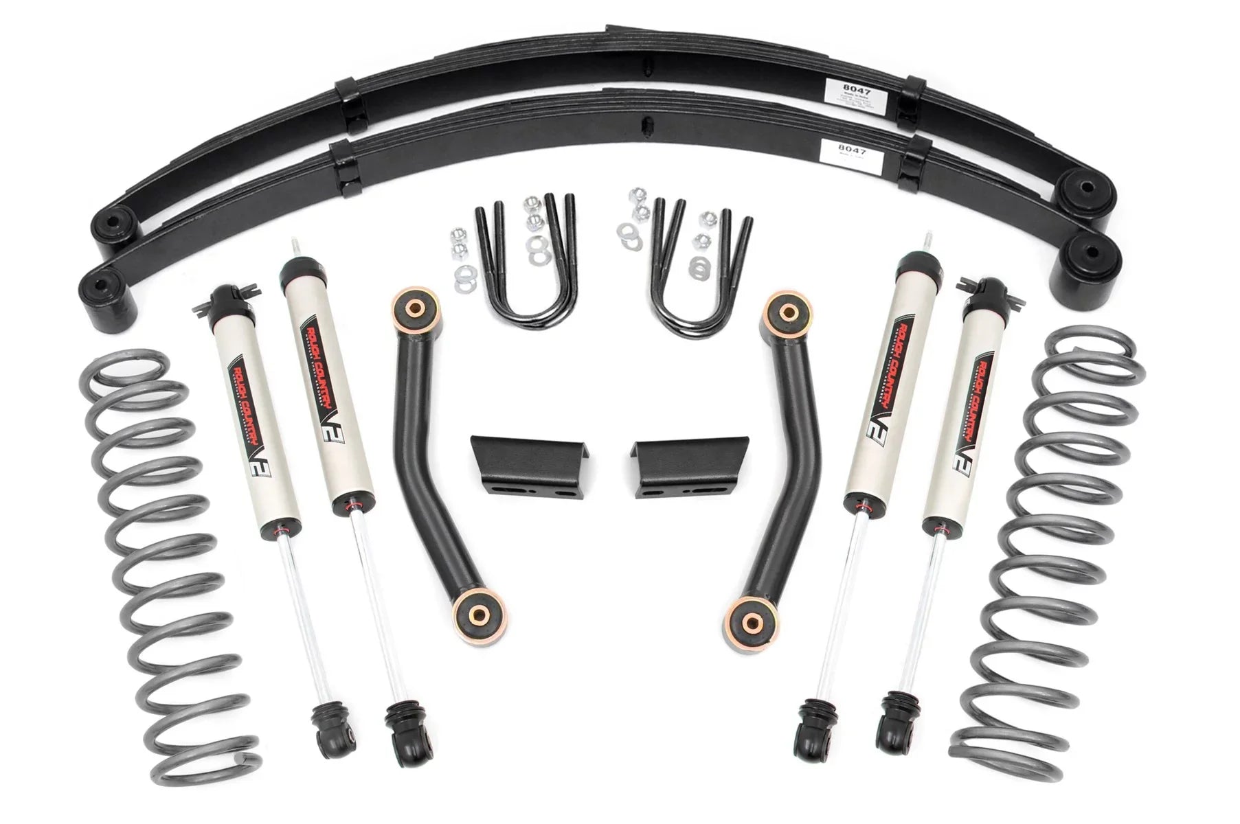 Rough Country 3" Lift Kit w/V2 Sizehocks for 1984-2001 Jeep Cherokee XJ - 630X70