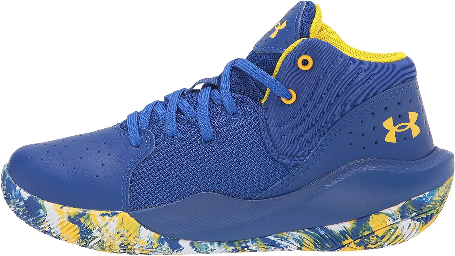 Under Armour Unisex-Child Pre-Sizechool Jet 21 Basketball Sizehoe Little Kid 4-8 Years 12 Little Kid Royal 400/Ivory