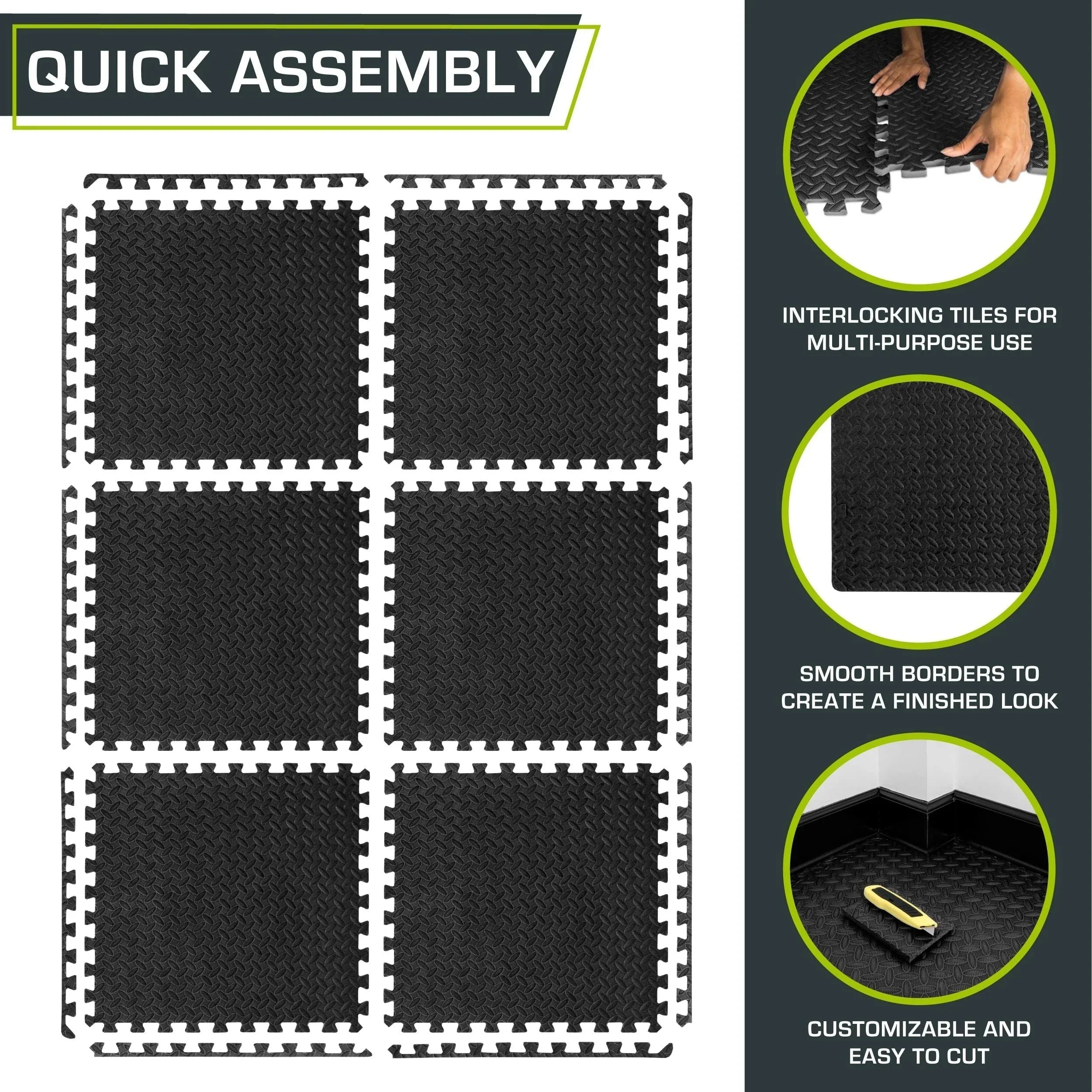 10pcs Eva Interlocking Pillow Floor Mats - Ideal for Home & Gym Workouts, Thick and Durable Mat