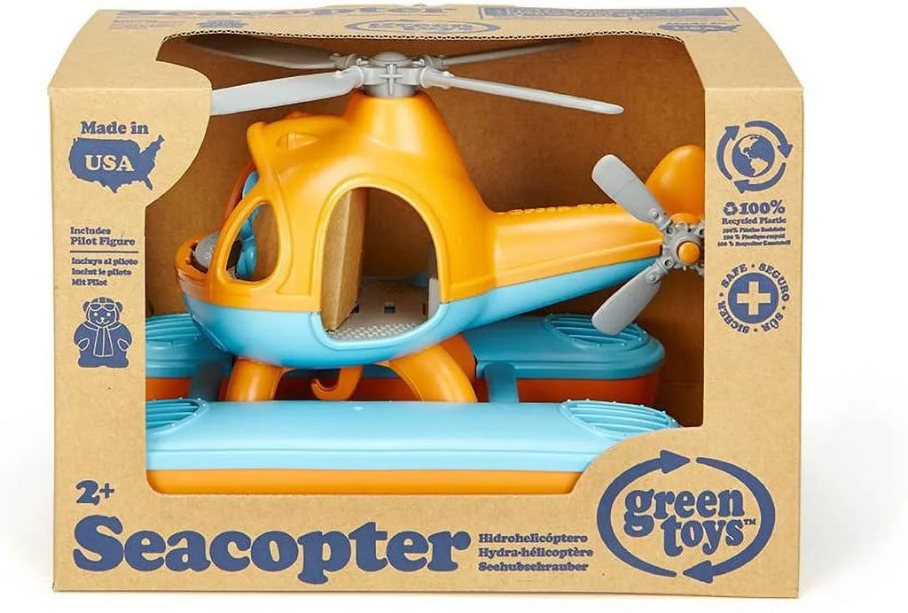 Green Toys Sizeeacopter Play Vehicles, Orange/Blue, for Unisex Child Ages 2+