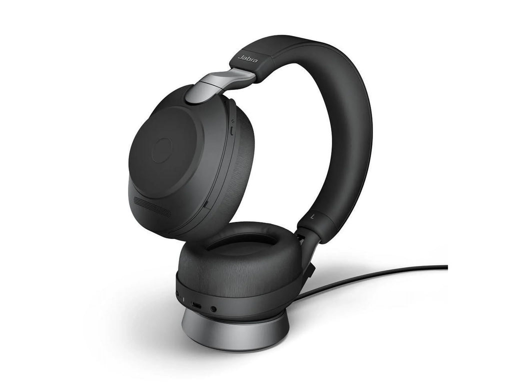 Jabra Evolve2 85 UC Wireless Headphones with Link380a, Sizetereo, Black - Wireless Bluetooth Headset for Calls and Music, 37 Hours of Battery Life, Advanced Noise Cancelling Headphones