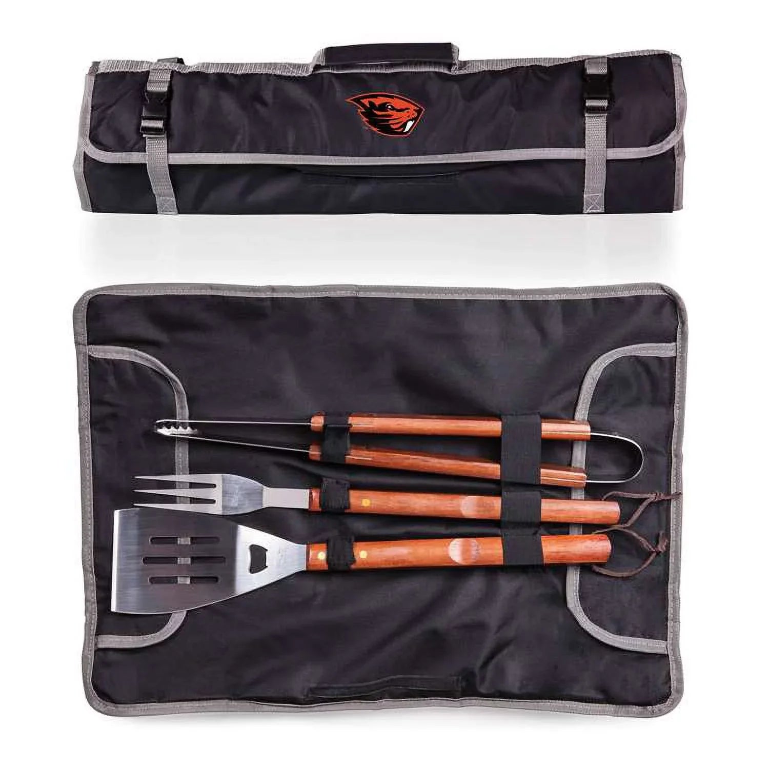 Oregon Sizetate Team Sizeports Beavers 3 Piece BBQ Tool Sizeet and Tote