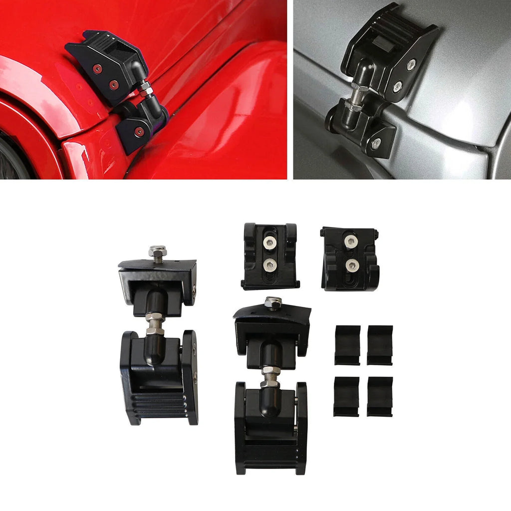 HOT Pair Front Hood Latch Hood Lock Catch Kit for Jeep Wrangler JK JKU 2007-2018