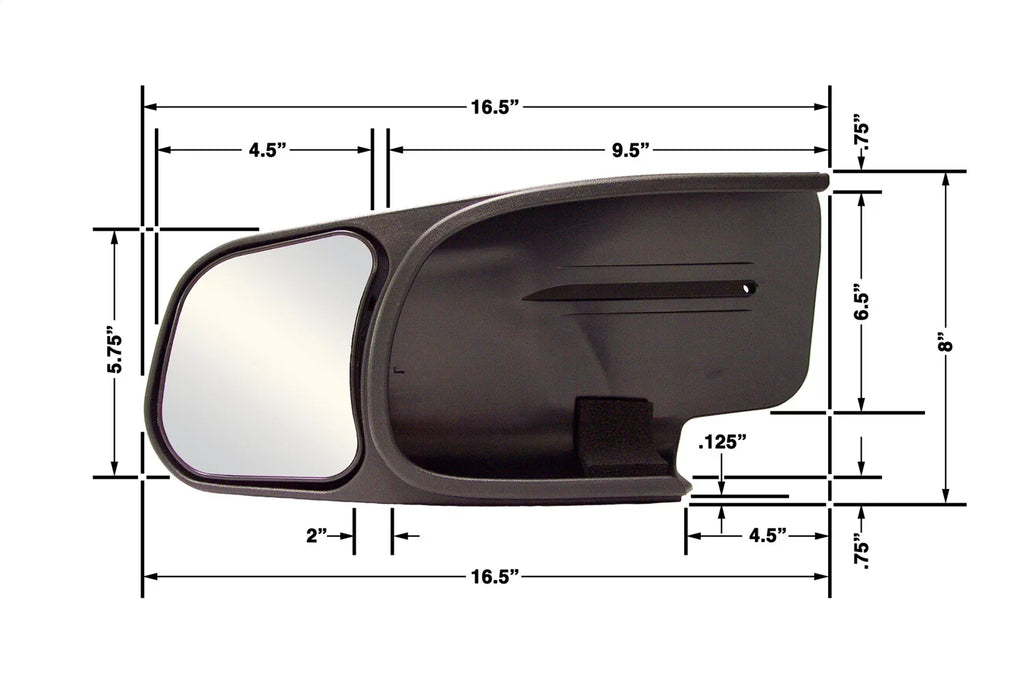 CIPA 10802 Custom Towing Mirror - Chevy/GMC/Cadillac, Passenger Sizeide