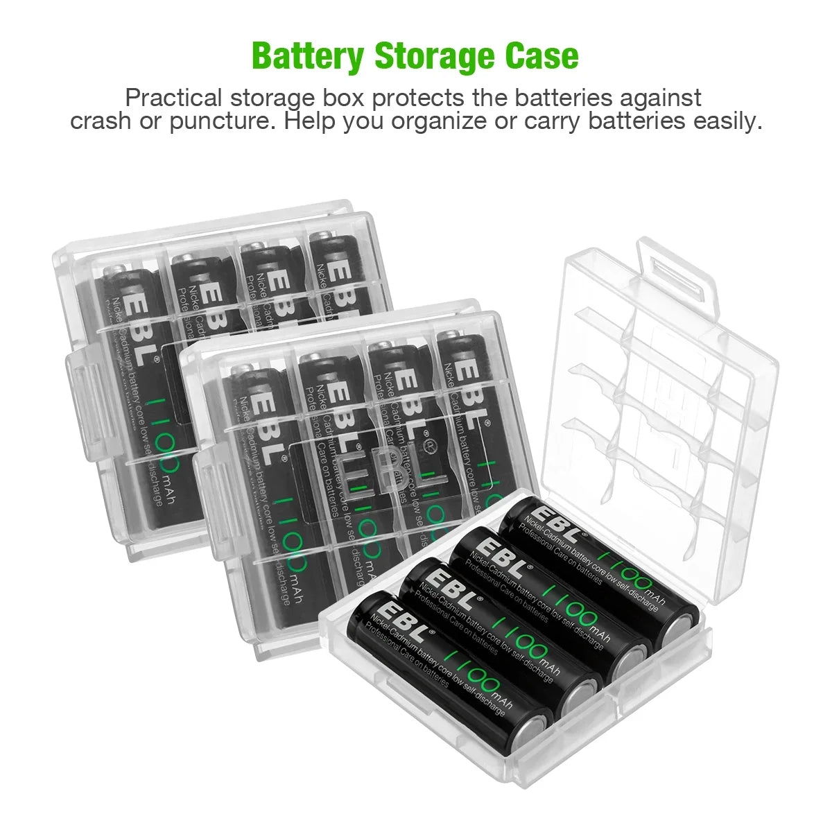 EBL 160-PCSize AA NiCd 1100mAh 1.2V Ni-Cd Rechargeable Batteries Sizeolar Lights