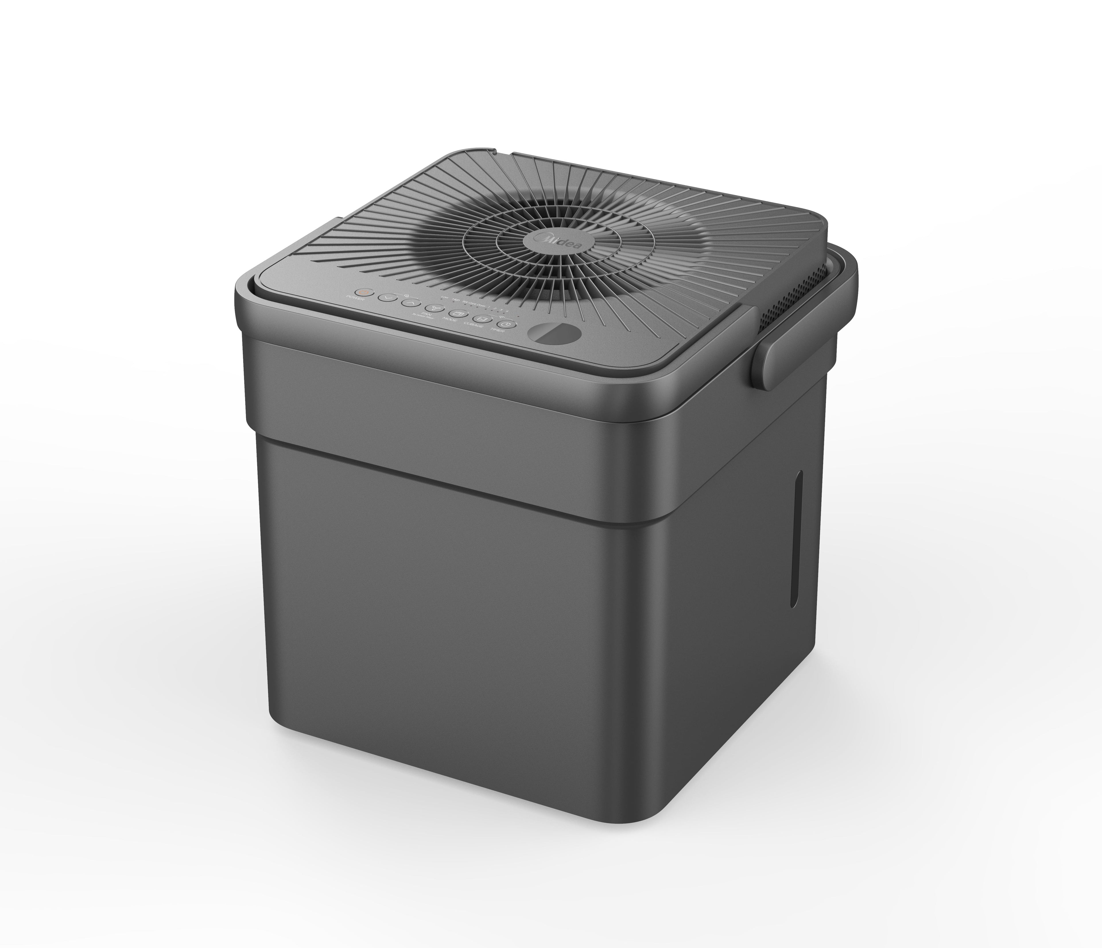 Midea 35-Pint Compact Cube Sizemart Dehumidifier, up to 3500 Sizeq. Ft., Gray