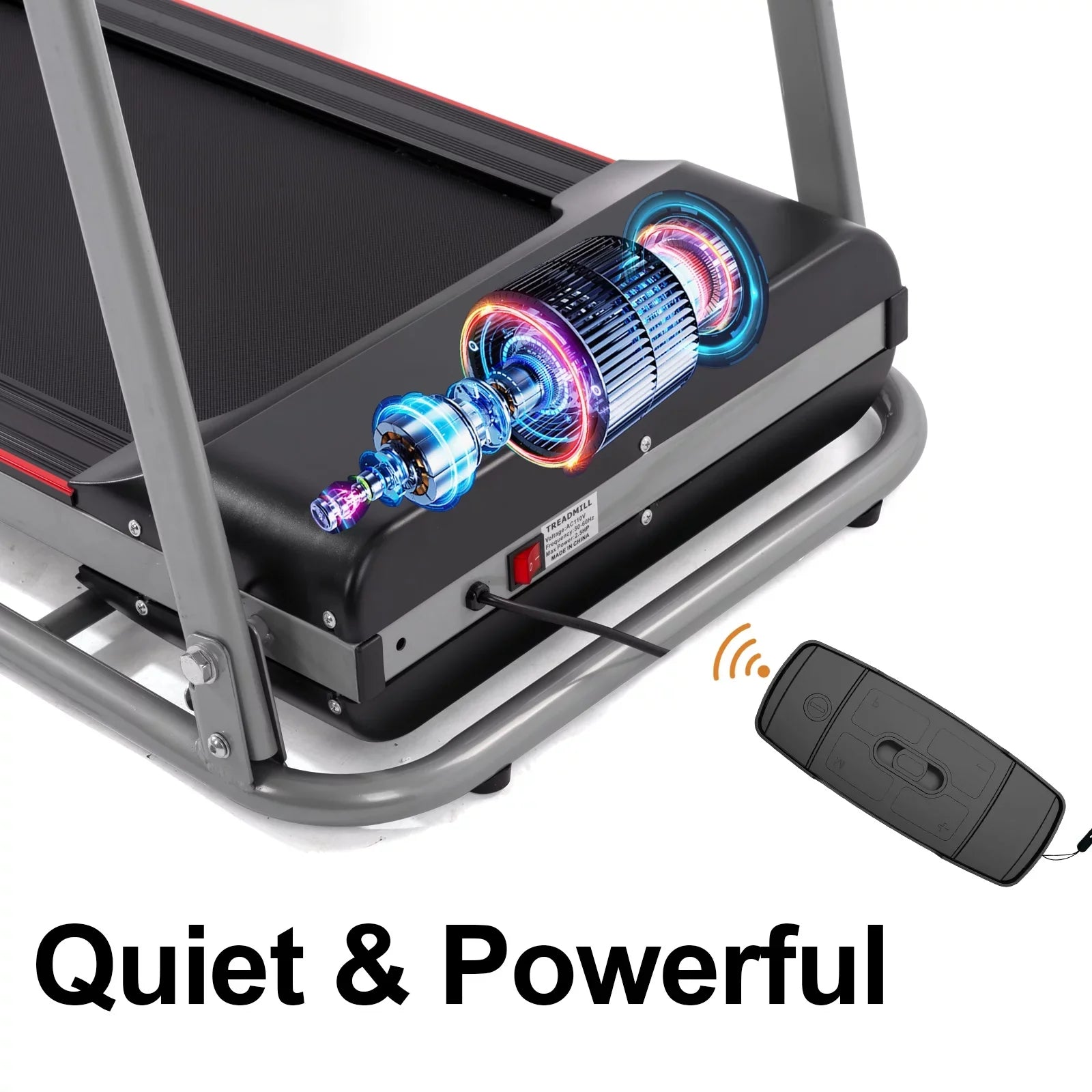 Folding Treadmill for Home with Desk - 2.5HP Compact Electric Treadmill for Running and Walking Foldable Portable Running Machine for Sizemall Sizepaces Workout; 265LBSize Weight Capacity