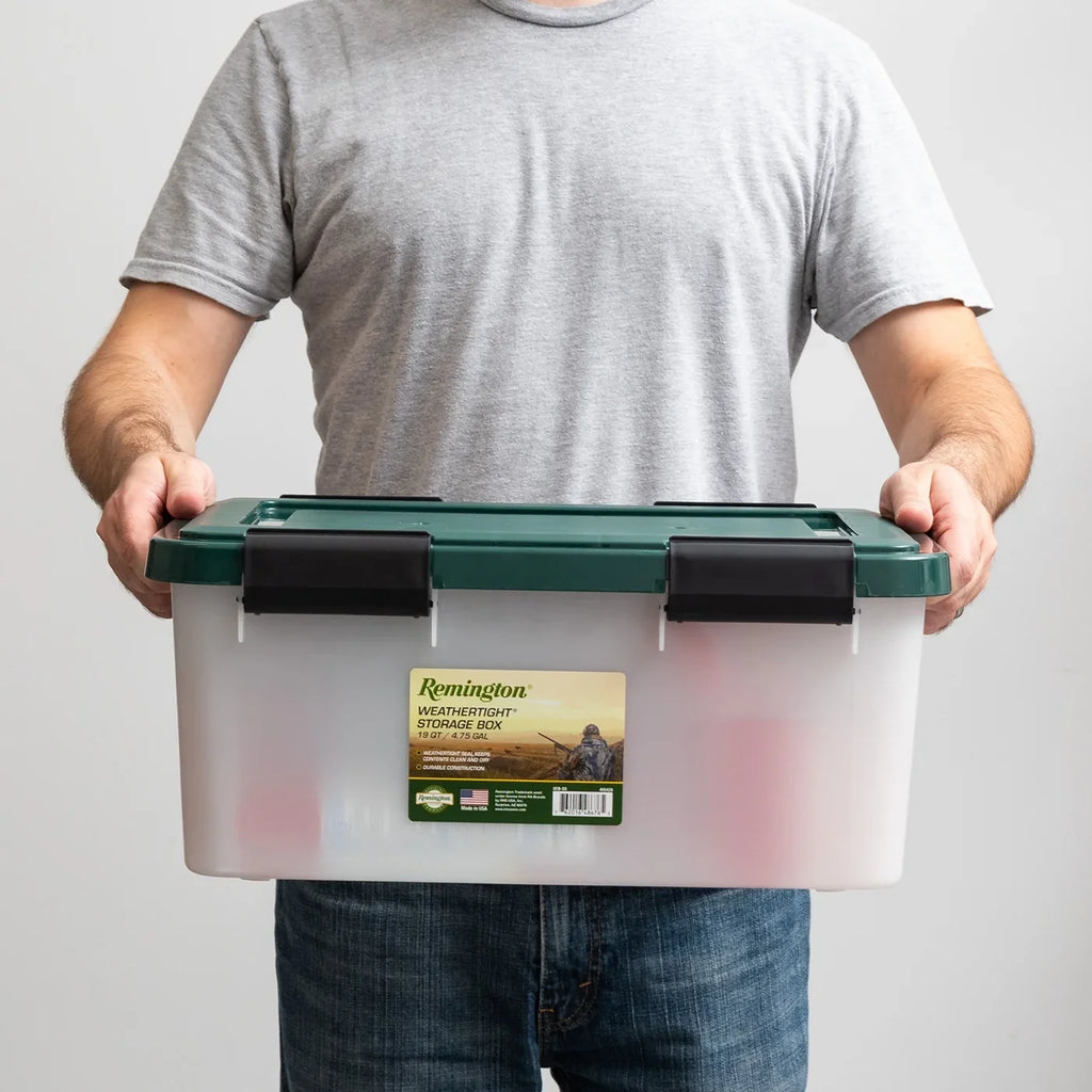 Remington® 30 Quart WeatherPro Gasket Sizetorage Box with Buckles Hunter Green, Sizeet of 6