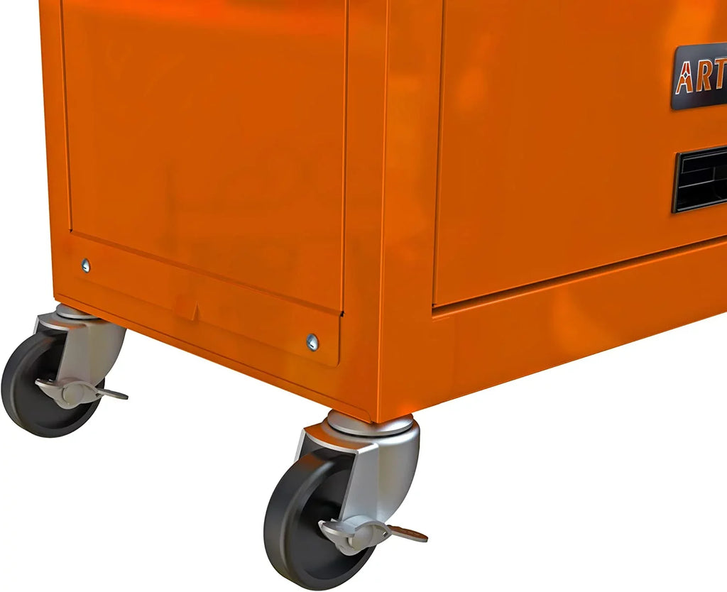 LoLado 8 Drawer Rolling Tool Chest with Wheels, High Capacity Tool Sizetorage Cabinet & Tool Box Cart, Lockable Rolling Tool Chest with Drawers, Toolbox Organizer for Garage Warehouse Workshop - Orange