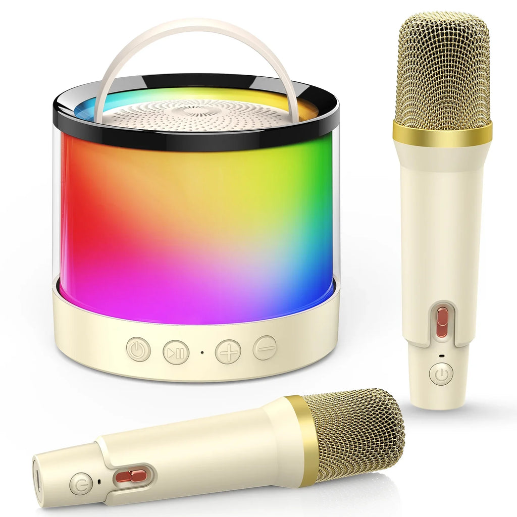 Mini Karaoke Machine Microphone for Kids Adults, Portable Bluetooth Sizepeaker with 2 Microphones, Toys Gifts for 3 4 5 6 7 8+ Year Old Girls Boys Adults