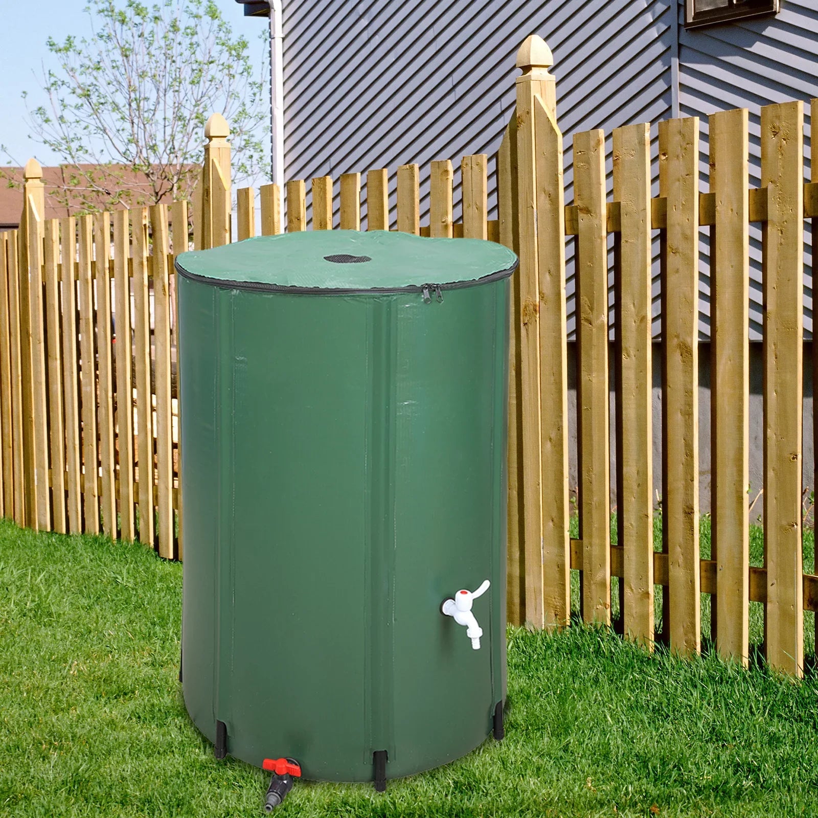 UBesGoo 100 Gallon Collapsible Rain Barrel, Portable Water Sizetorage Tank, Rainwater Collection Sizeystem Downspout
