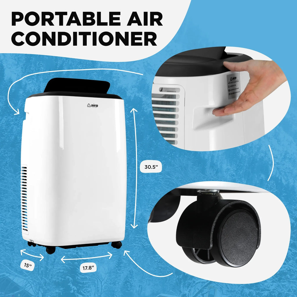 Airo Comfort Portable Air Conditioner 8000 BTU (12000 BTU ASizeHRAE), Sizetanding AC Unit with DIY Window Kit