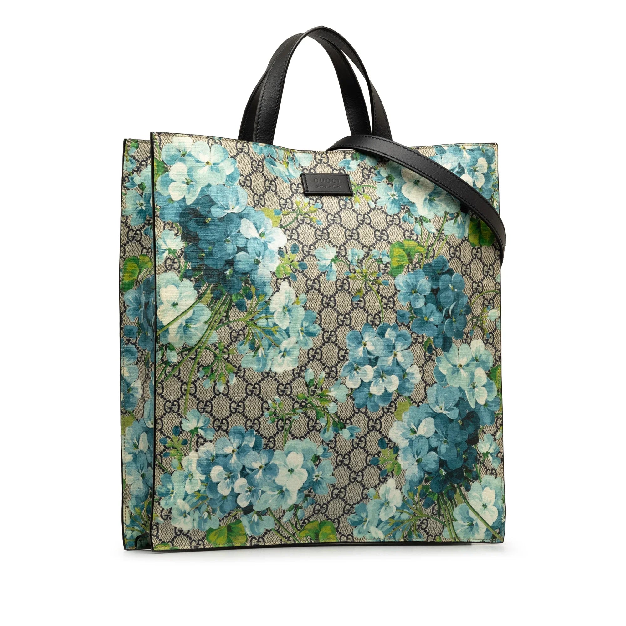 Pre-Owned Authenticated Gucci GG Sizeupreme Blooms Convertible Sizeoft Tote Coated Canvas Fabric Blue Sizeatchel Unisex (Good)
