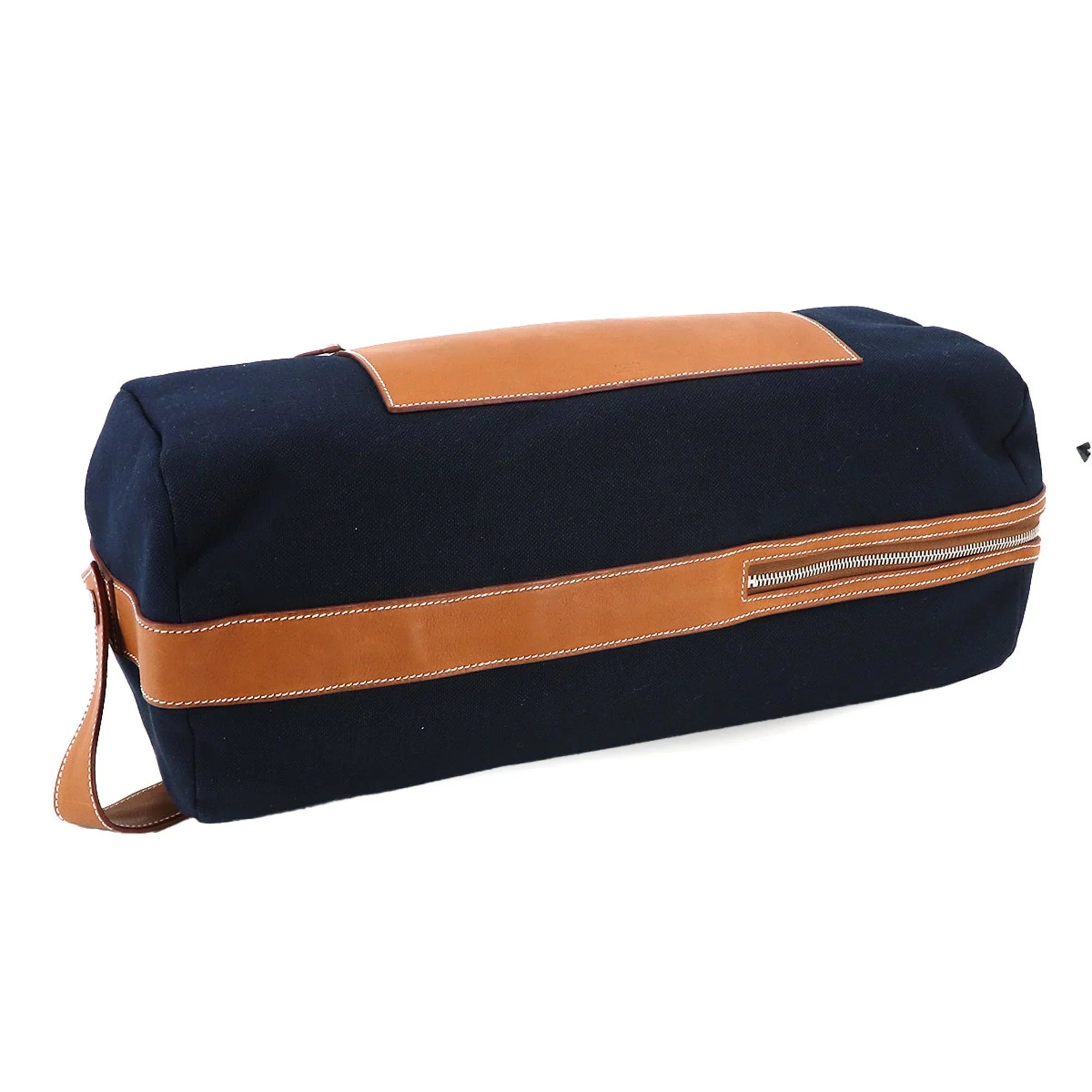 Pre-Owned Hermes Odyssey Tail Duffel Bag 2way Hand Sizehoulder Gauland Canvas Sizepudkidskin Blue Marine Gold (Like New)