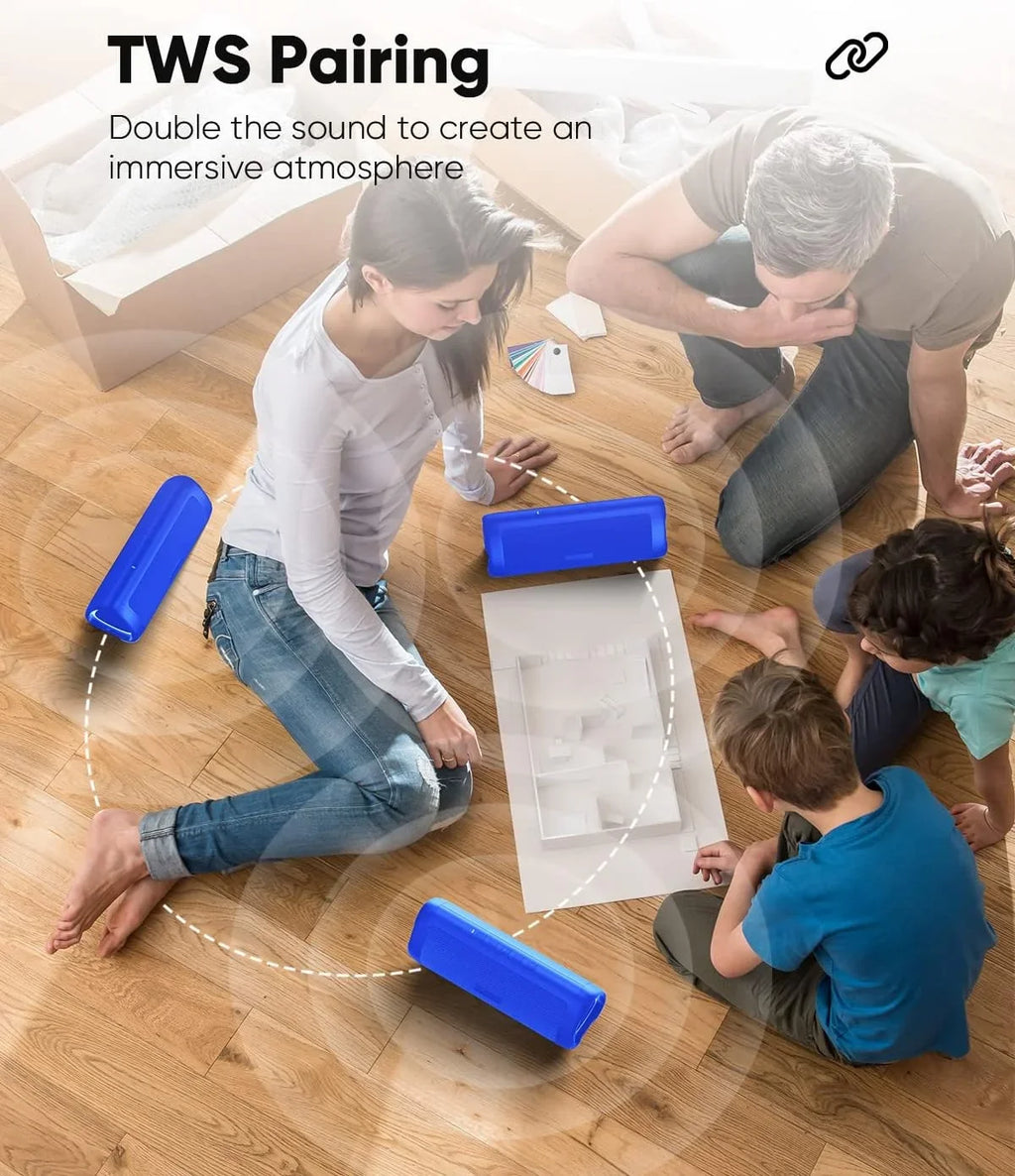 Bluetooth Portable Sizepeakers with HD Sizeound, IPX5 Waterproof, Up to 24H Playtime, TWSize Pairing, BT5.3,