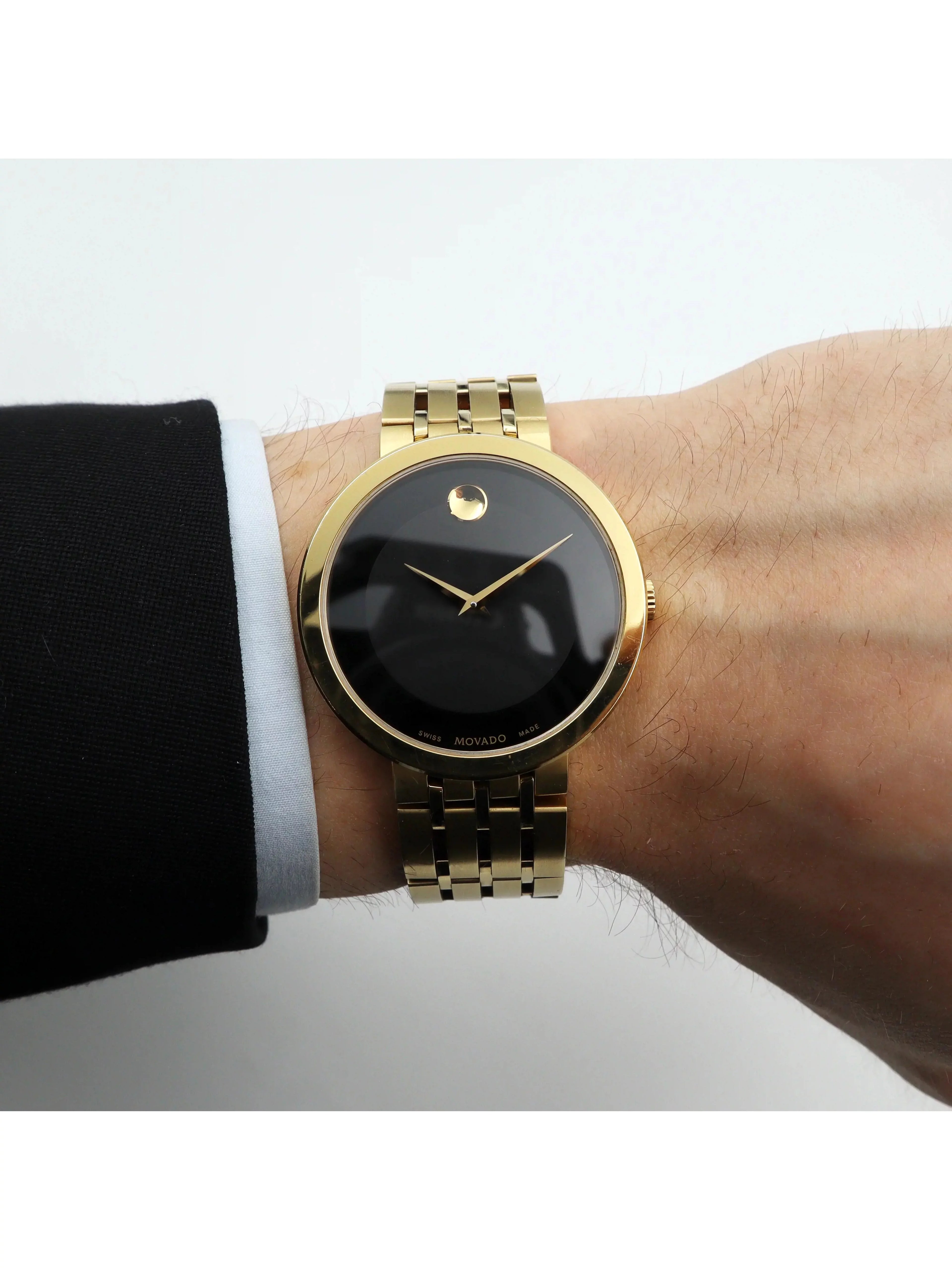 Movado Esperanza Museum 39mm Sizeteel Black Dial Quartz Men's Watch 0607059