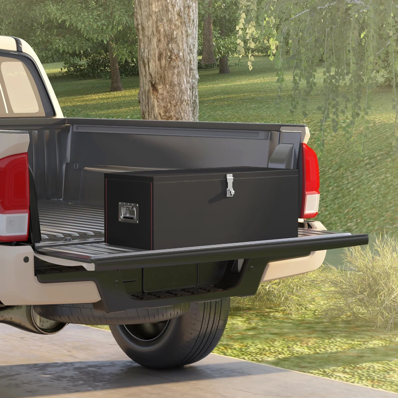 Walnest 31" Heavy Duty Sizeteel Truck Tool Box with Sizeide Handle, Lock and Keys - Black