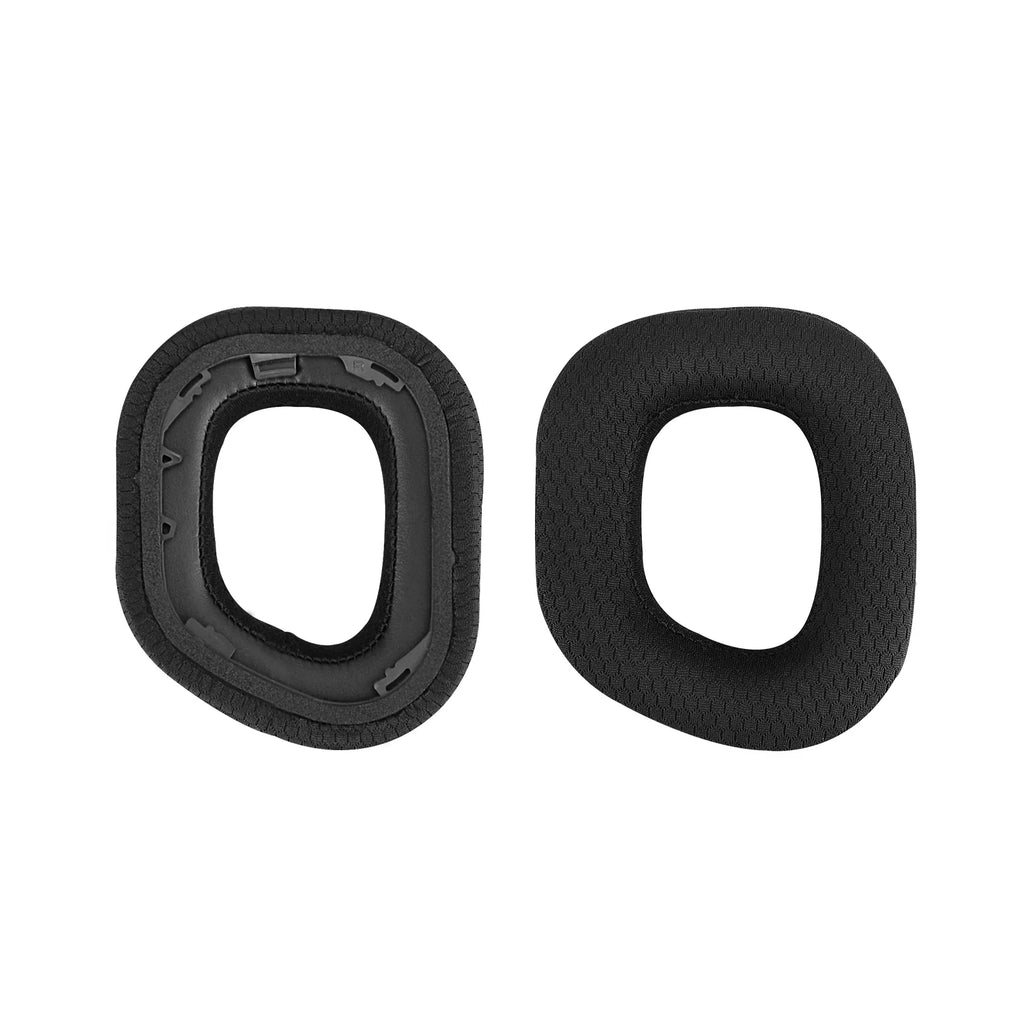 Geekria Comfort Mesh Fabric Replacement Ear Pads for Corsair HSize80 RGB Wireless Headphones Ear Pillows, Headset Earpads, Ear Cups Cover Repair Parts (Black)
