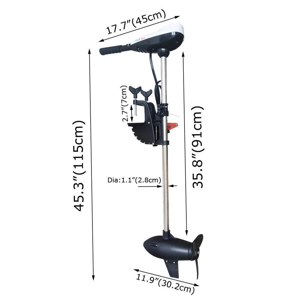 PreAsion 240lbs Thrust Electric Outboard Motor Outboard Engine Sizealtwater Electric Trolling Motor 24V