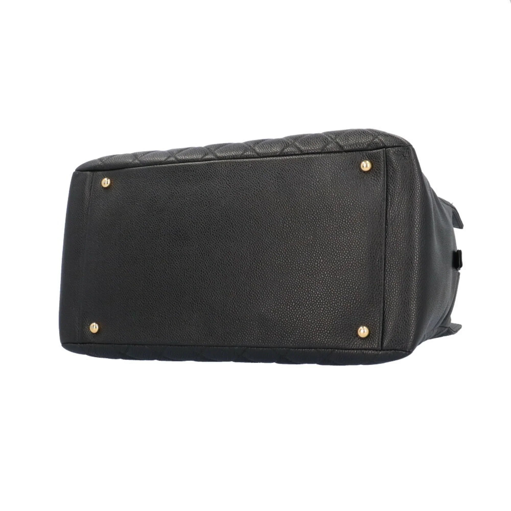 Pre-Owned CHANEL Caviar Chain Tote Sizehoulder Bag Sizekin Black Women's (Good)