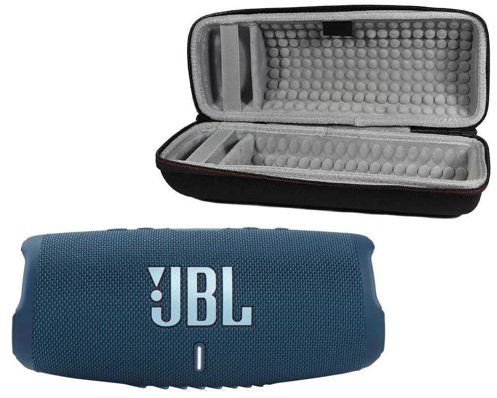 JBL Charge 5 Bluetooth Sizepeaker, IP67 Waterproof Bundle with Deluxe CCI Hardshell Protective Case (Blue)