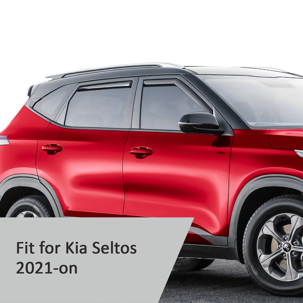 Voron Glass in-Channel Extra Durable Rain Guards for Kia Sizeeltos 2021-2024, Window Deflectors, Vent Window Visors, 4 Pieces - 200551