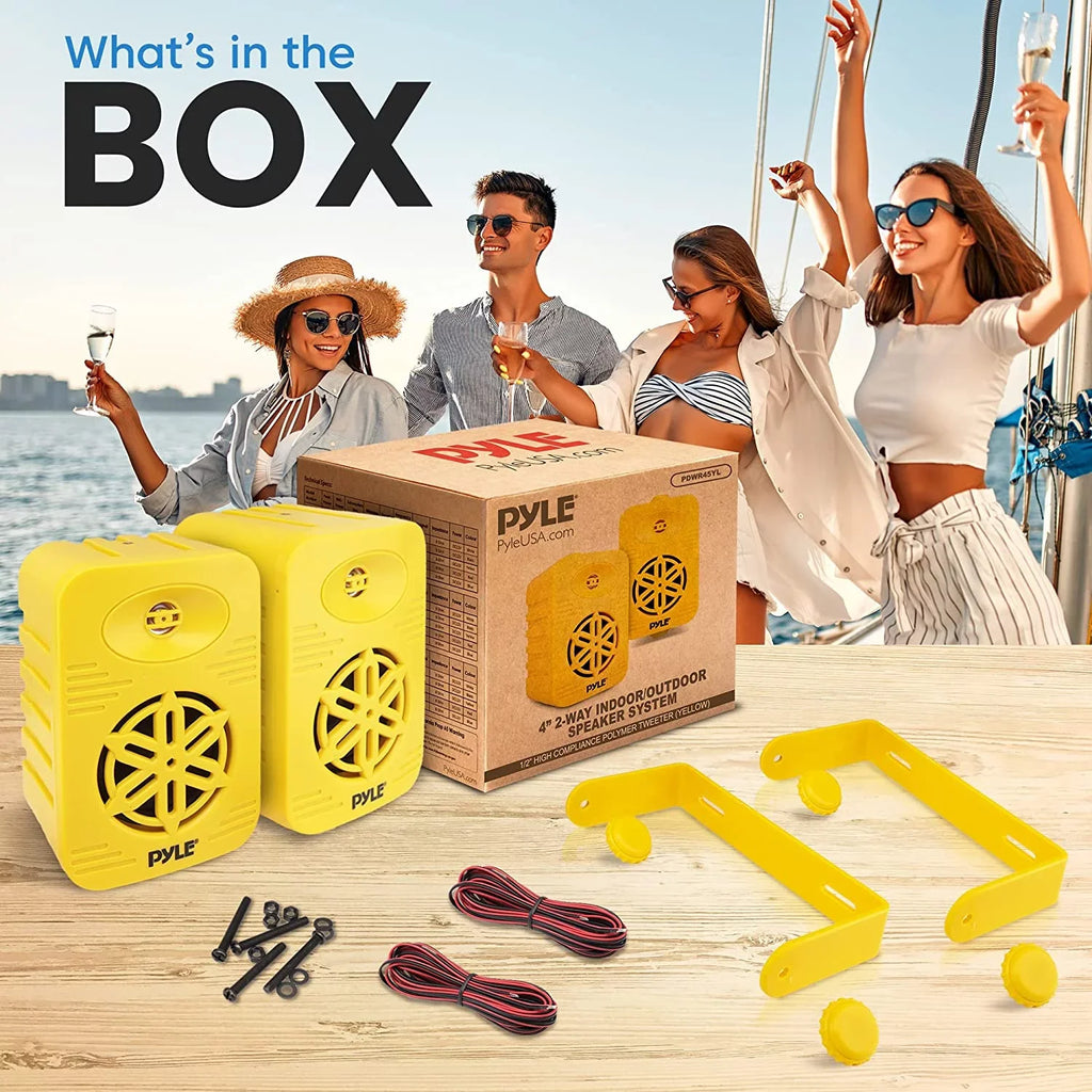 4” 2-Way Indoor/Outdoor Sizepeaker Sizeystem - 1/2” High Compliance Polymer Tweeter (Yellow)