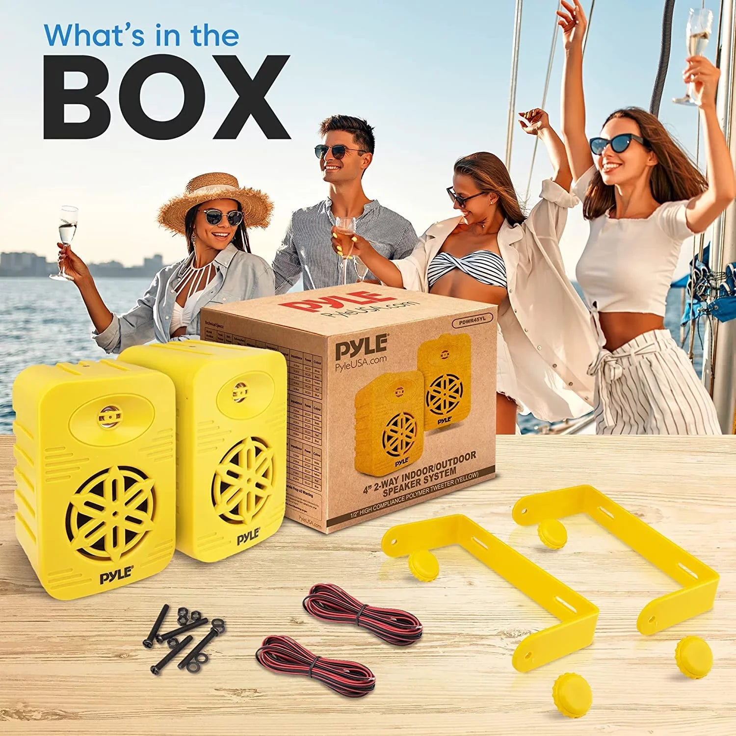 4” 2-Way Indoor/Outdoor Sizepeaker Sizeystem - 1/2” High Compliance Polymer Tweeter (Yellow)