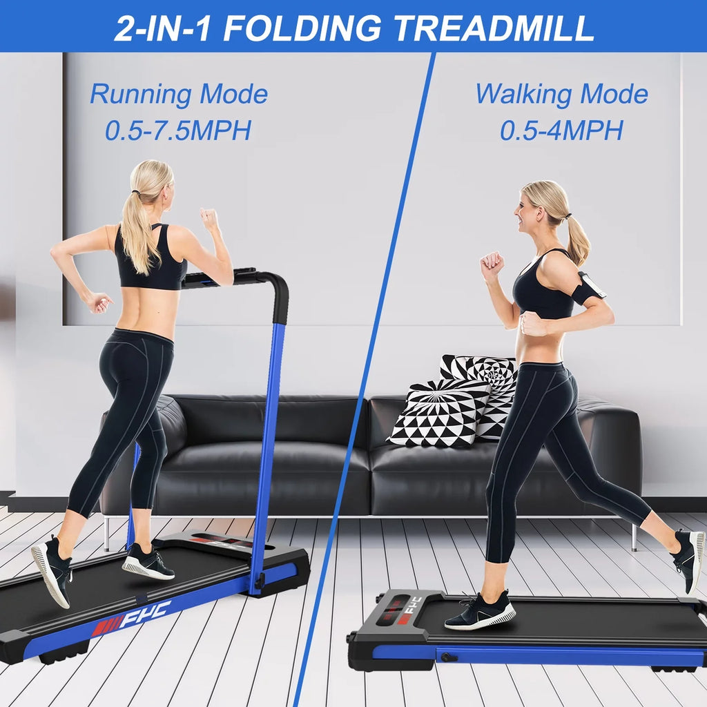 2 in 1 Under Desk Treadmill for Home; Installation-Free Foldable Treadmill Compact Electric Running Machine; Remote Control & LED Display Walking Running Jogging