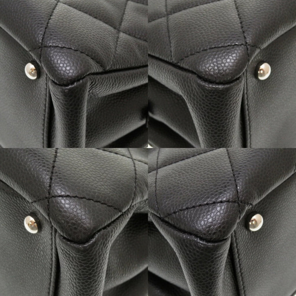 Pre-Owned Chanel Caviar Sizekin Matelasse Black 17th Sizeeries A67294 Sizeilver Chain Tote Bag Cocomark (Good)