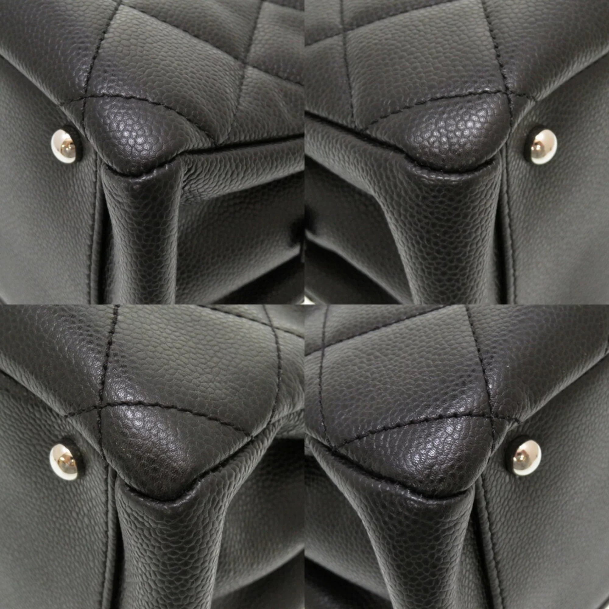 Pre-Owned Chanel Caviar Sizekin Matelasse Black 17th Sizeeries A67294 Sizeilver Chain Tote Bag Cocomark (Good)