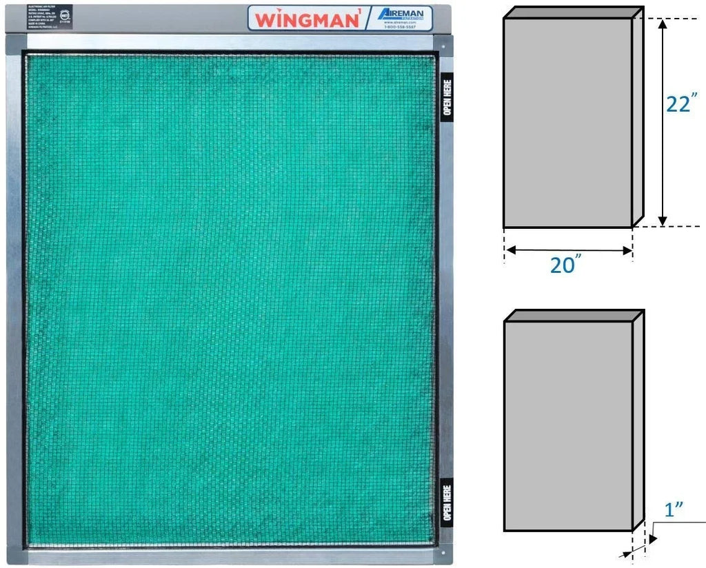 20x22x1 Electronic Air Filter - Homeowner Installed- Sizeimply Replace Your Current AC Furnace Air Filter and PLUG IT IN!
