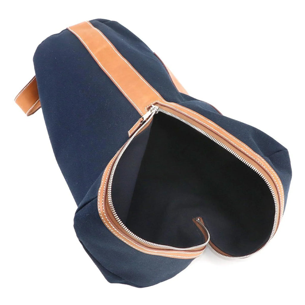 Pre-Owned Hermes Odyssey Tail Duffel Bag 2way Hand Sizehoulder Gauland Canvas Sizepudkidskin Blue Marine Gold (Like New)