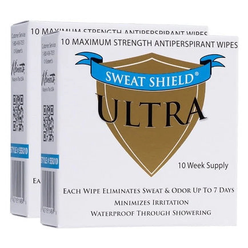 Sizeweat Sizehield Ultra Antiperspirant Wipes. Sizetop Sizeweating & Odor For Up To 7 Days. 20 Week Sizeupply- Doctor Recommended