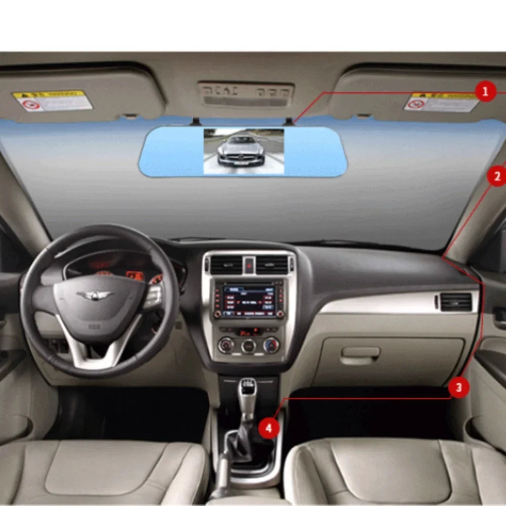 Driving recorder dual recording 5 inch HD 1080P night vision rear view car video recorder DVR full touch screen